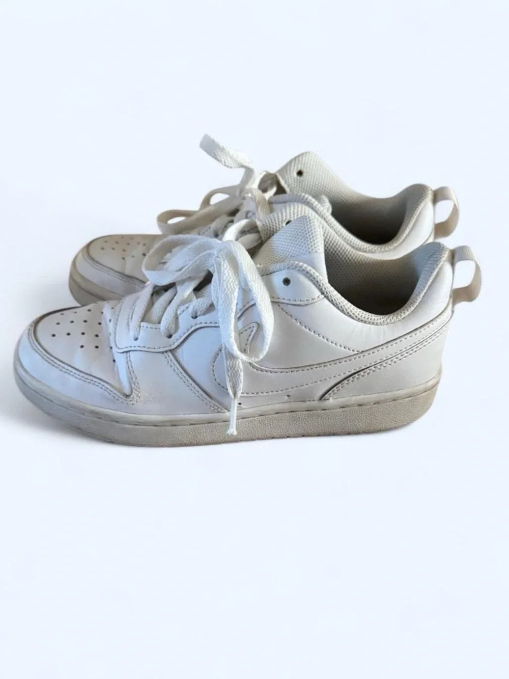 Nike Kids White Low-Top Sneakers with Swoosh